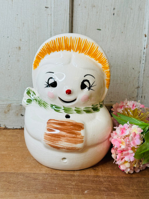 EXTRA RARE VINTAGE SNOWMAN STRING HANGER DECOR