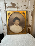 ANTIQUE GOLD GILT VICTORIAN FRAMED PORTRAIT