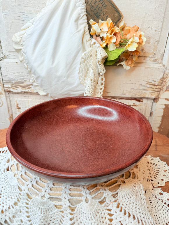 VINTAGE BROWN MELAMINE SERVING BOWL - 2 AVAILABLE