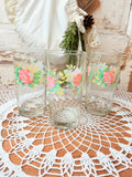 SET OF 3 VINTAGE GLASS ROSE JUICE CUPS
