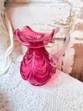 VINTAGE RARE FENTON CRANBERRY DRAPERY PITCHER