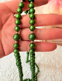 VINTAGE DOUBLE STRAND BRONZE TONE PEARL NECKLACE