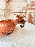 VINTAGE COPPER DOUBLE CANDLE HOLDER DECOR