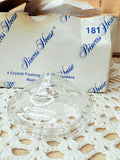 SET OF 4 VINTAGE PRINCESS HOUSE GLASS FLOATING TEA-LIGHT CANDLE HOLDERS DECOR