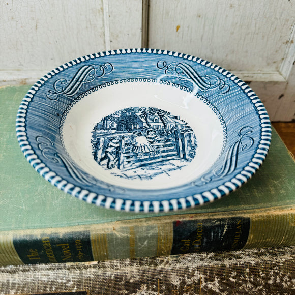 CURRIER AND IVES VINTAGE BERRY BOWL