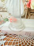 VINTAGE GLASS TALL SCALLOPED SWUNG VASE