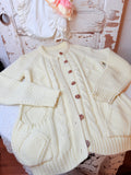 VINTAGE HANDMADE GORGEOUS KNIT CARDIGAN ~ M/L