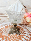 VINTAGE HOLLYWOOD REGENCY CRYSTAL PEDESTAL COMPOTE
