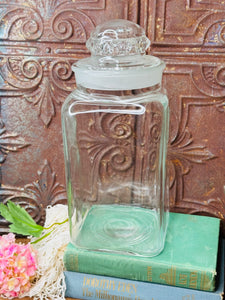VINTAGE CRYSTAL GLASS LARGE JAR