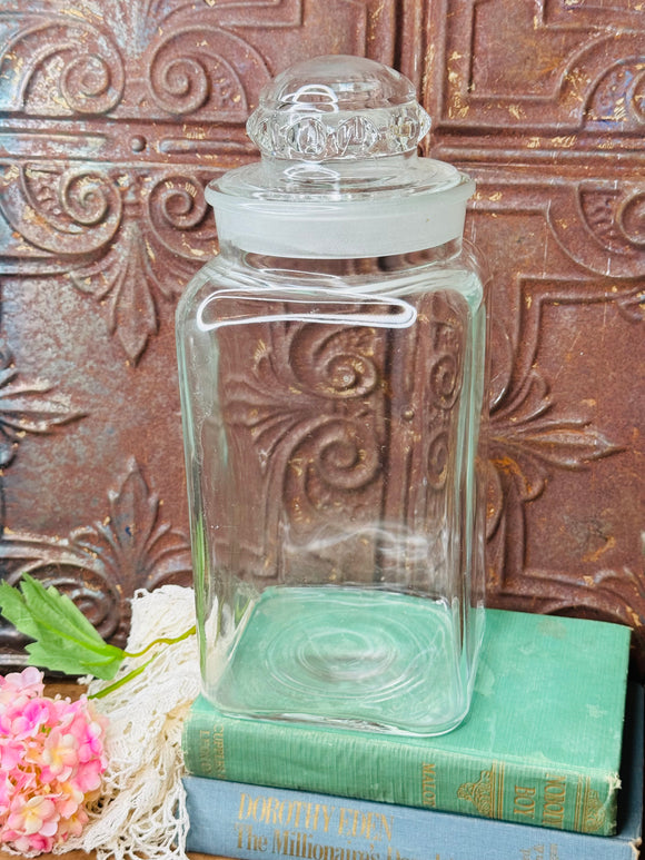 VINTAGE CRYSTAL GLASS LARGE JAR