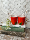 SET OF 4 RETRO PUMPKIN JUICE CUPS
