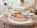 VINTAGE HAZEL ATLAS 6 PIECE PUNCH BOWL SET