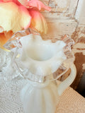 VINTAGE SILVERCREST MILK GLASS MELON DECANTER
