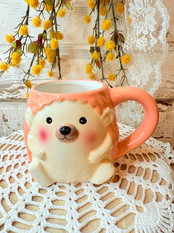 ADORABLE PINK PORCUPINE / HEDGEHOG MUG