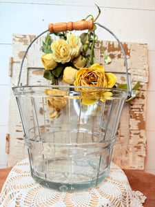 VINTAGE GLASS BUSHEL ICE BUCKET