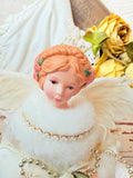 VINTAGE ANGEL GORGEOUS PORCELAIN STATUETTE TREE TOPPER