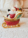 VINTAGE SANTA IN SLEIGH KEEPSAKE JAR