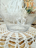 VINTAGE LARGE GLASS BOWL WITH CANDLE INLAY