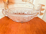VINTAGE PRESSED GLASS DETAILED BOWL