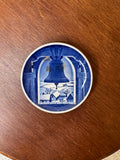VINTAGE DENMARK BLUE AND WHITE BELL PLATE DECOR