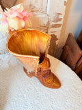 VINTAGE LARGE UNIQUE VICTORIAN BOOT PLANTER DECOR