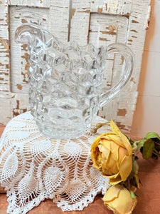 VINTAGE LARGE FOSTORIA BLOCK PITCHER