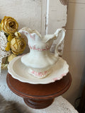 VINTAGE MID CENTURY POTTERY PITCHER AND BASIN