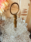 VINTAGE CRYSTAL 3 TIERED TRAY STAND