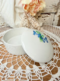 VINTAGE HAND PAINTED BLUE BUTTERFLY DISH AND LID