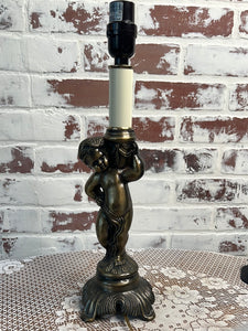 1970S BRASS CHERUB LAMP