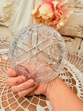 VINTAGE CRYSTAL CUT GLASS ORNATE DISH