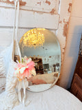 ANTIQUE XL ETCHED VANITY DRESSER MIRROR