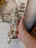 VINTAGE MERCURY GLASS SANTA STOCKING HOOK