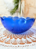 VINTAGE FRANCE COBALT BLUE SWIRL SERVING BOWL