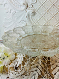 CRYSTAL GLASS VINTAGE EGG PLATE HOBNAIL DETAIL RARE PATTERN