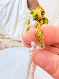 VINTAGE PEARL AND GOLD ACCENT NECKLACE