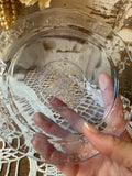 VINTAGE BLUE GLASS FOOTED BOWL