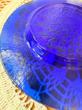 VINTAGE EXTRA RARE TEXTURED COBALT BLUE SET OF 2 PLATES - 5 SETS AVAILABLE