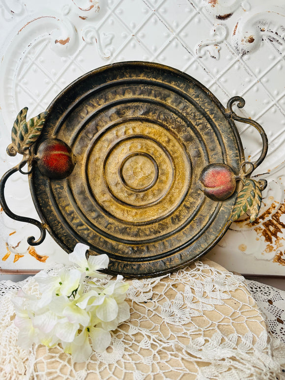 ORNATE VINTAGE METAL SCROLLY TRAY