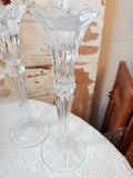 VINTAGE PAIR OF CRYSTAL CANDLESTICK HOLDERS