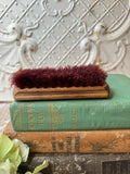 ANTIQUE SHOE BRUSH WITH BURGUNDY ACCENTS - 2 AVAILABLE