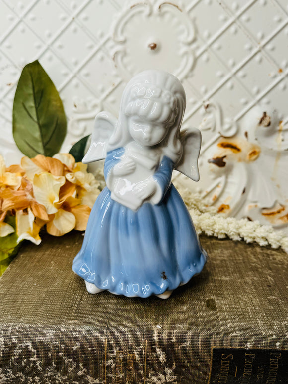 BLUE AND WHITE ANGEL VINTAGE STATUETTE #1