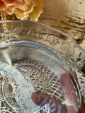 VINTAGE BLUE GLASS FOOTED BOWL