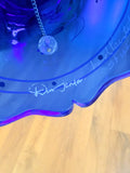 VINTAGE COBALT BLUE GLASS BELL SIGNED BY DON FENTON