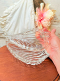 VINTAGE GLASS FEATHER BOX