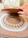 VINTAGE WOODEN LAZY SUSAN CAKE PLATE