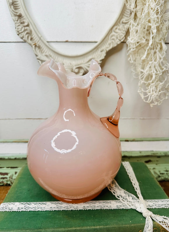 PINK GLASS VINTAGE FENTON PITCHER - 2 AVAILABLE