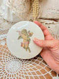 VINTAGE CHERUB JEWELRY DISH AND LID