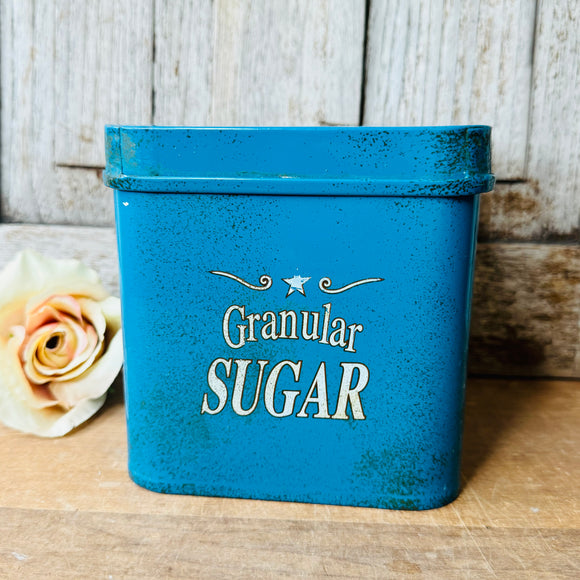 GRANULAR SUGAR VINTAGE METAL CANISTER