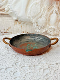 ANTIQUE FRENCH COPPER AND BRASS GRATIN PAN